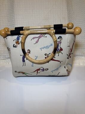 Gurlfriend Retro Fashion Girl Print Handbag Purse Bamboo Handle Y2K Vintage
